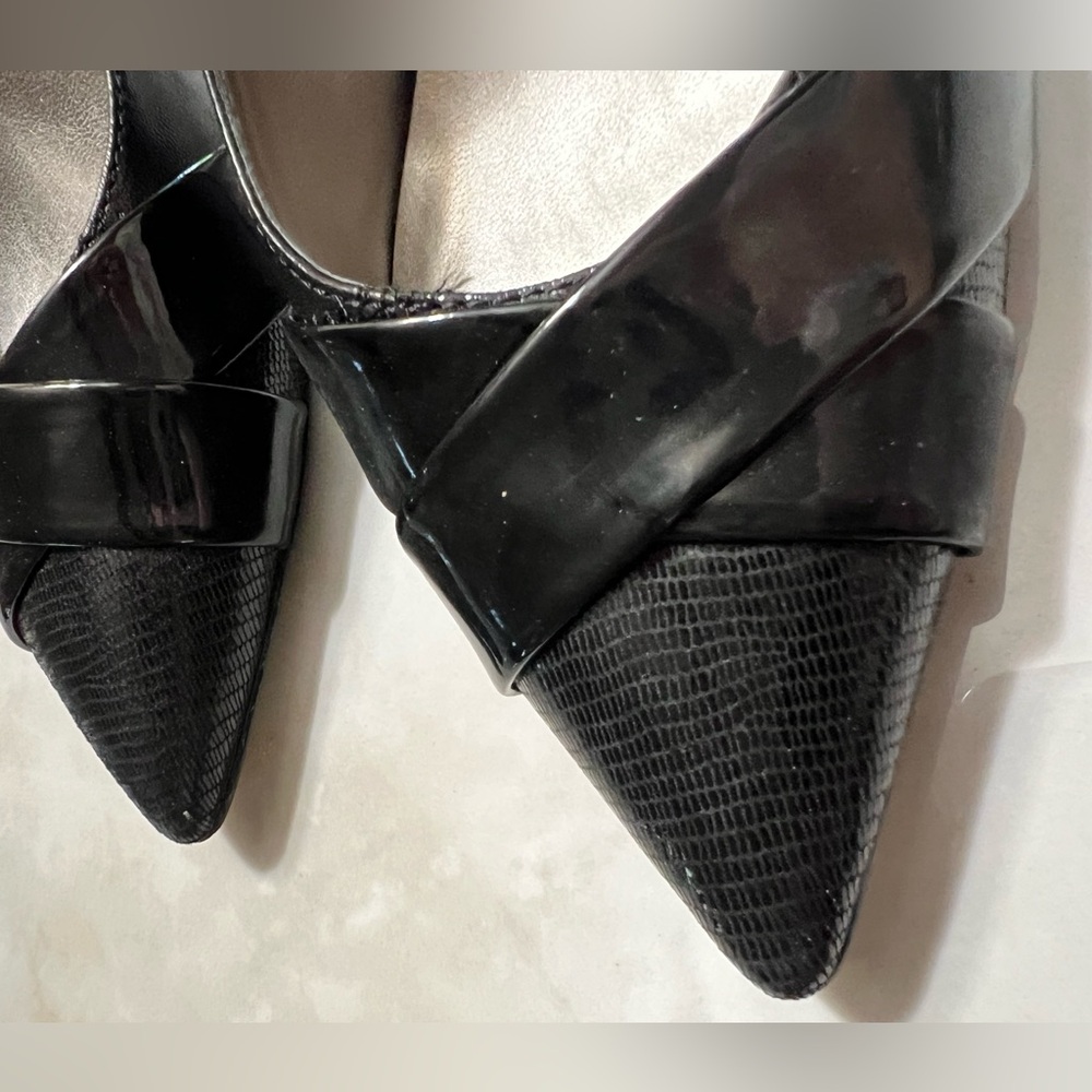 Anne Klein Crosby Sling Back Leather Heels - Picture 4 of 7
